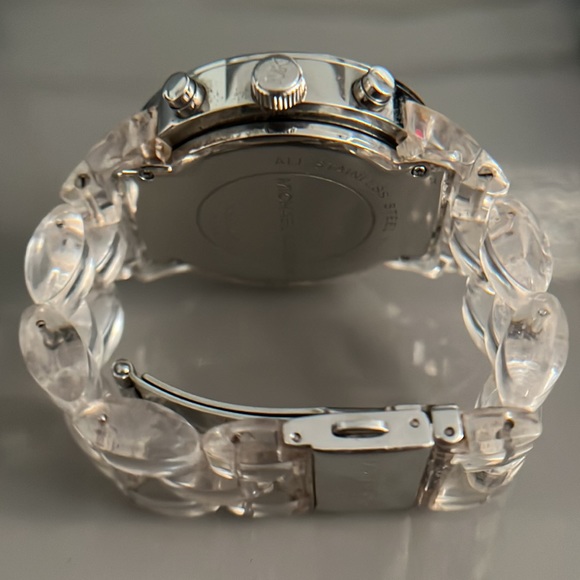 MICHAEL KORS MK-5235 Chronograph Quartz White Mother of Pearl Dial Lucite Watch - Picture 10 of 16